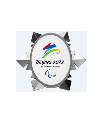 北京2022年冬残奥会会徽纪念银色雪花徽章